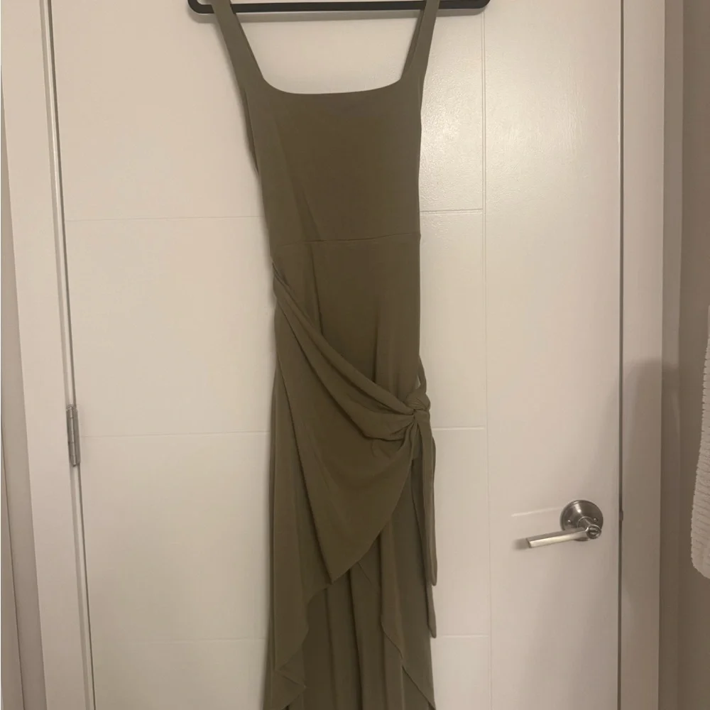 Aritzia Wilfred Olive Green Wrap Dress - Picture 5 of 7